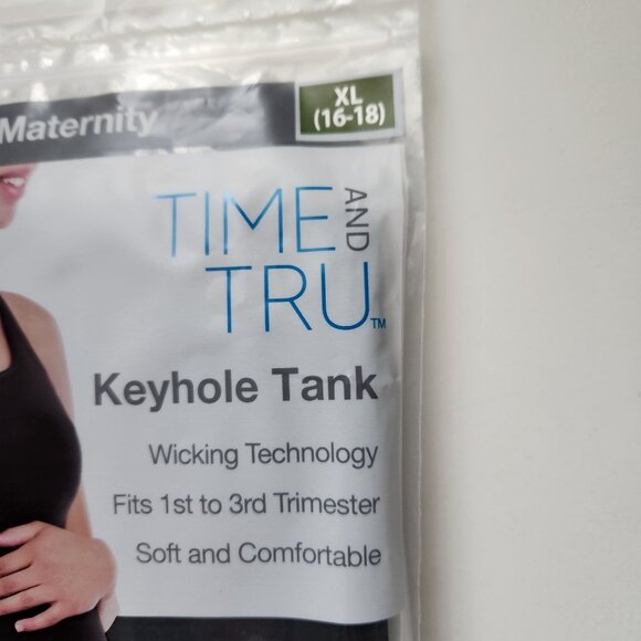 Time And Tru Maternity Black Tank Top XL Seamless Support Soft & Comfortable - Picture 2 of 7